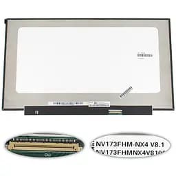 Матриця 17.3 NV173FHM-NX4 1920х1080, 40pineDP, IPS, 144HZ, 250cd/m2, 100% sRGB, LED, SLIM без планок та вушок, матова, роз'єм праворуч внизу для ноутбука