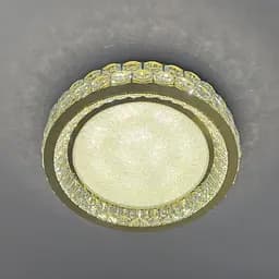 Стильна стельова LED-люстра з кришталем для вітальні Linisoln 3218-600 FG золото 160 Вт 60 см до 22 м2