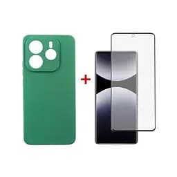 Чехол для мобильного телефона Dengos Kit Xiaomi Redmi Note 14 case Soft + glass (Mint) (DG-KM-131)