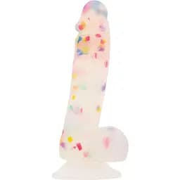 Фалоімітатор з конфетті Addiction - PARTY MARTY 7.5″ - FROST & CONFETTI, 19 см, силікон