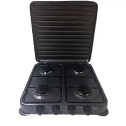 Настільна газова плита на чотири конфорки Domotec MS-6604 газова 0,54 кВт х 4 Коричнева