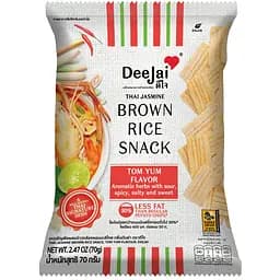 Снеки Deejai Thai Jasmine Brown Rice Snack з коричневого рису зі смаком Том-Ям 70 г