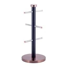 Стойка для чашек подставка сушилка для кружек на 6 чашек из нержавеющей стали H 34 cm, Kamille Черный 86859