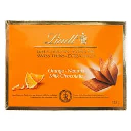 Цукерки Lindt Milk Thins молочний шоколад з апельсином 125 г