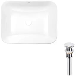 Умивальник Qtap Scorpio врізний прямокутний 500x380x145 мм White + донний клапан PU02, Білий