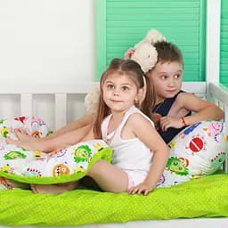 Простирадло Cosas на резинці в дитяче ліжечко 60х120 green dots, салатовий (Зеленый_горох_15) - мініатюра 2
