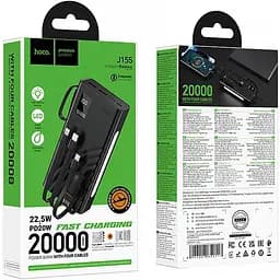 Зовнішній акумулятор Hoco J155 Shine 20000mAh 22.5W Black [142577] - мініатюра 6