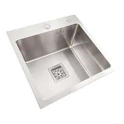 Кухонна мийка Platinum Handmade НSB з нержавіючої сталі 3 мм квадратна 45x45x23 см (SP000037433) - мініатюра 2