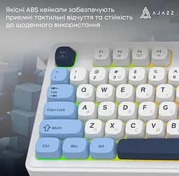 Клавиатура игровая проводная Ajazz AF-GB-98 USB White-Blue - мініатюра 10