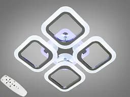 LED-люстра з димером і кольоровою підсвіткою, колір хром, 50W