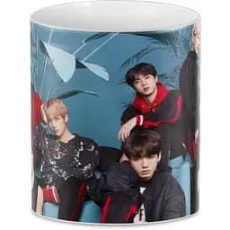 Кухоль GeekLand Bangtan Boys BTS 02.31 блакитний будинок 330 мл білий