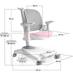 Дитяче крісло Mealux Supra Air Pink Grey (Y-108 KPG)  - мініатюра 2