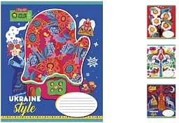 Тетради ученические 18 листов клетка. 1В Ukraine style, 25 шт. в упаковке