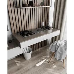 Стіл підвісний письмовий Moreli Т-222 1200x160x500 мм Капучино/Білий (mo-t222-capuch-white)