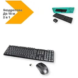 Клавіатура + миша бездротова Jedel TJ-808 USB діапазон 10 м чорна (AM-2964_406) - мініатюра 3