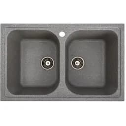 Кухонна мийка Platinum 7950 Equatoria гранітна глянцева з кріпленням 79x50 см сіра (000035795)