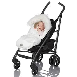 Конверт-кокон Baby XS на натуральній овчині з опушкою ДоРечі Білий - мініатюра 5