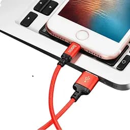 Кабель 2 метра MicroUSB Hoco X14 Times Speed черно-красный