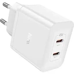 Сетевое зарядное устройство Hoco N35 2 выхода Type-C PD 45 W белый
