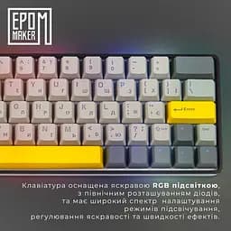 Клавіатура Epomaker EP64 Mulan Black механічна бездротова (EP64-B-M) - мініатюра 8