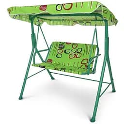 Гойдалки садові Bambi M 4019-2 метал, дах, салатовий