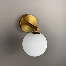 Бра Sphere Lampardi у латунному корпусі з білим плафоном Line F WB 13/1 - мініатюра 3