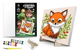 Картина за номерами Qbee Лисичка з дерев'яною підставкою 25x25 см QB900-066/QB901-066