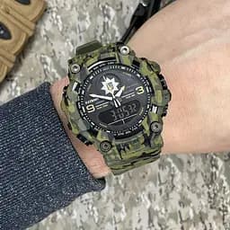 Наручний годинник чоловічий 001CMGRPO Поліція Зелений камуфляж + Коробка. Patriot acs0031080 - мініатюра 3