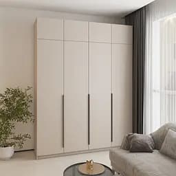 Шафа 4-дверна з антресоллю MebelStar Оскар ДСП BL-B, додаткова штанга 200x52x260 см Кашемір (MBS-5065)