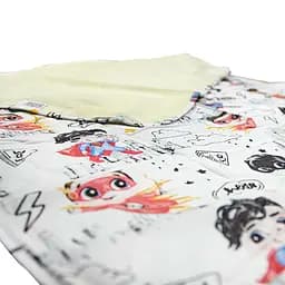 Пелюшка непромокальна Еко Пупс Eco Cotton Дитячі супергерої 65х90 см біла - мініатюра 3