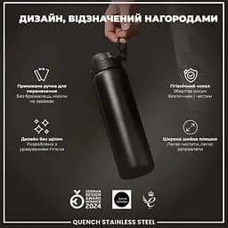 Пляшка для води ION8 металева 1200 мл Stainless Steel Black (I8SS1000BLK) - мініатюра 4