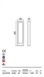 Стовпчик RADEON ST LED 9W IP54 DB 3000K (5.1.2) Redo 90014 - мініатюра 3