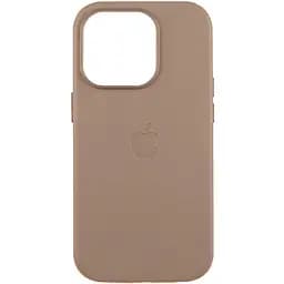 Шкіряний чохол Leather Case (AAA) with MagSafe and Animation для Apple iPhone 16 Pro (6.3) Taupe