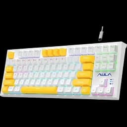 Клавіатура Aula F3032 Dark Yellow keys RGB White (6948391201757) - мініатюра 1