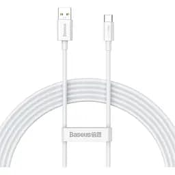 Кабель Baseus Superior SUPERVOOC USB-A to USB-C 65 W 2 m White (CAYS001002) [106114]