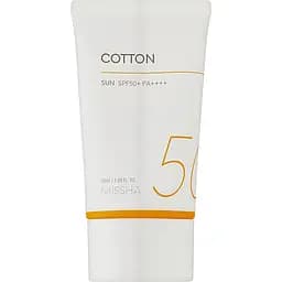 Сонцезахисний крем для обличчя Missha All Around Safe Block Cotton Sun SPF50+ PA++++, з оксамитовим фінішем, 50 мл