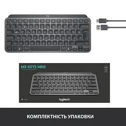 Клавіатура Logitech MX Keys Mini Wireless Graphite (920-010498) - мініатюра 9