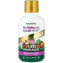 Жидкие витамины для детей Natures Plus Animal Parade Gold, 473 мл - Тропический