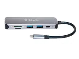 Мультипортовий адаптер USB хаб USB Type-C D-Link DUB-2325 2хUSB3.0, 1xUSB-C, 1xSD, 1xXiaomicroSD Grey