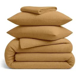 Комплект постільної білизни Cosas Mustard Євро муслін гірчичний (Muslin_08Mustard_El-08Mustard_200)