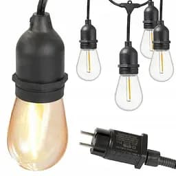 Садова гірлянда 15м з 15 LED-лампами E27 - декоративне освітлення для саду, тераси, балкона - мініатюра 6
