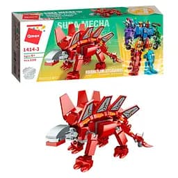 Детский Конструктор Qman 1414-1-6 трансформер (робот + динозавр) 93 дет Stegosaurus