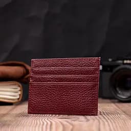 Практичний кард-кейс із натуральної шкіри ST Leather 22446 бордовий - мініатюра 6