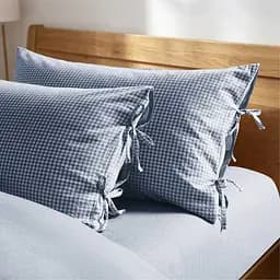 Комплект постільної білизни Lovely Svi варена бавовна (120 г/м2) Полуторний в клітинку Синій - мініатюра 3