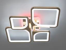 Люстра стельова LED Diasha 8060/2+2G, 100W, 3200K-6000K, золото, сучасний стиль, з пультом, акрилова - мініатюра 2