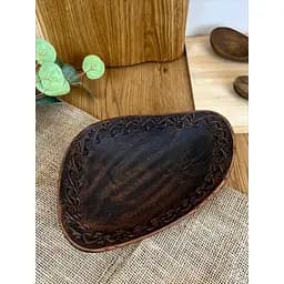 Блюдо овальне  керамічне (глиняне) різьблене 1 л Декор