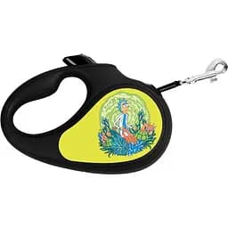 Поводок-рулетка для собак Waudog R-leash Рик и Морти 2, светоотражающий, M, до 25 кг, 5 м, черный