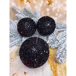 Набір ялинкових куль Їжачок 80 мм 6 шт Чорний