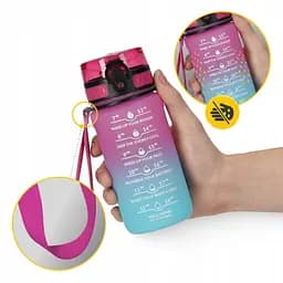 Пляшка для води 4FIZJO спортивна 500 мл 4FJ0628 Pink/Sky Blue (P-5905973400749) - мініатюра 9