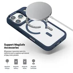 Чехол Apple iPhone 17 Pro, Unit MagSafe, синий, прозрачный, MagSafe, противоударный, магнитный, панель-накладка с поддержкой MagSafe, с поддержкой беспроводной зарядки, TPU+PC, защита всего корпуса, ударопрочный, ArmorStandart (ARM86290) - мініатюра 4